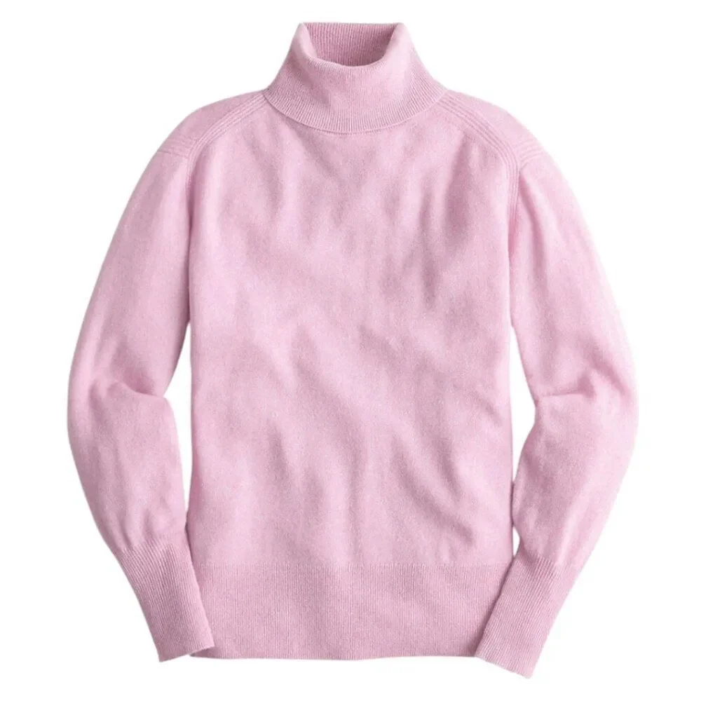 J. Crew Cashmere Marled fold-over Turtleneck Sweater Women's S - Soft Pink BD621